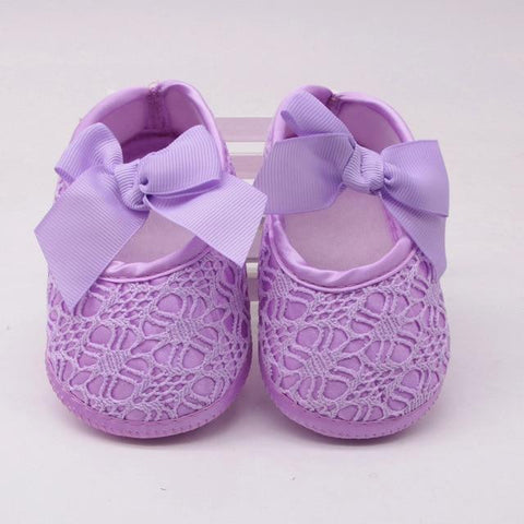 Image of Little Bumper Baby Shoes Purple / 13-18 Months / United States Comfortable Non-slip  Bow Shoes