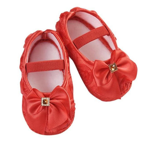 Image of Little Bumper Baby Shoes Red / 0-6 Months / United States Bowknot Elastic Band Baby Walking Shoes