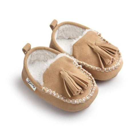 Image of Little Bumper Baby Shoes suit for winter / 0-6 Months / United States First Walkers Baby Suede Moccasin Shoes