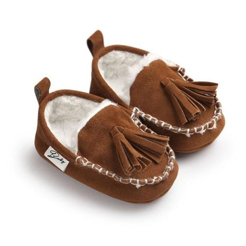 Image of Little Bumper Baby Shoes suit for winter / 13-18 Months / United States First Walkers Baby Suede Moccasin Shoes