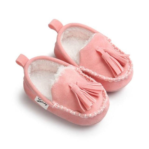 Image of Little Bumper Baby Shoes suit for winter 4 / 7-12 Months / United States First Walkers Baby Suede Moccasin Shoes