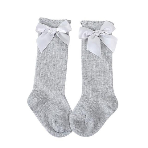 Image of Little Bumper Baby Socks B / United States / M Bow High  Knee Baby Socks