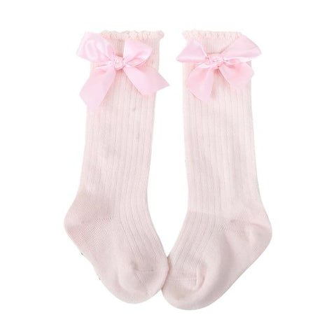 Image of Little Bumper Baby Socks C / United States / M Bow High  Knee Baby Socks