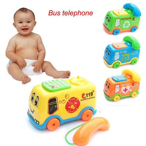 Image of Little Bumper Baby Toys Music Cartoon Bus Phone Toy