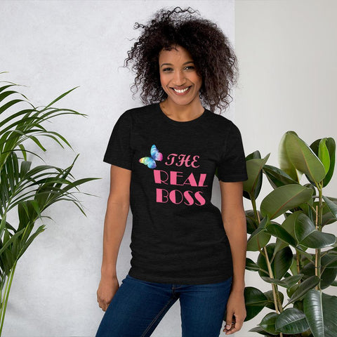 Image of Little Bumper Black Heather / S The Real Boss Short-Sleeve Unisex T-Shirt