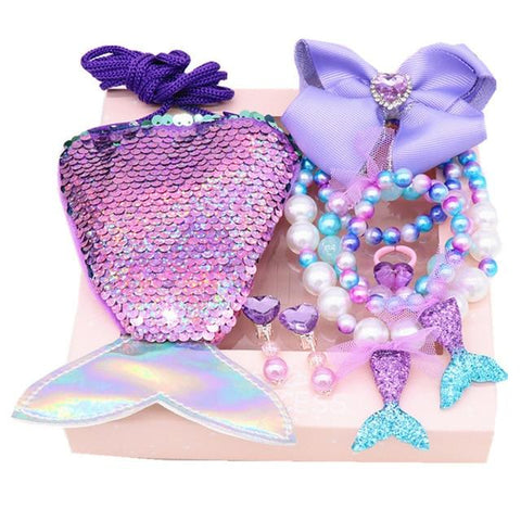 Image of Little Bumper Children Accessories 3 No Package Box Mermaid Accessories Jewelry Set