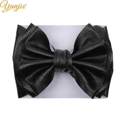 Image of Little Bumper Children Accessories A-metallic black Large Girls Double Layer Hair Bow Headband