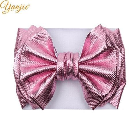 Image of Little Bumper Children Accessories A-metallic pink Large Girls Double Layer Hair Bow Headband