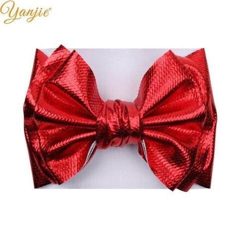 Image of Little Bumper Children Accessories A-metallic red Large Girls Double Layer Hair Bow Headband