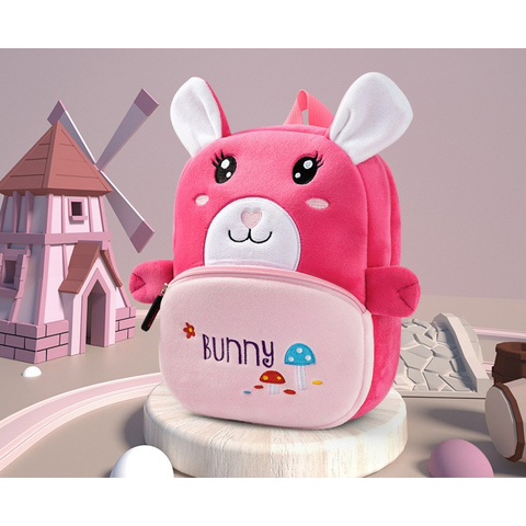 Image of Little Bumper Children Accessories Bunny Kindergarten Soft Plush 3D Schoolbag