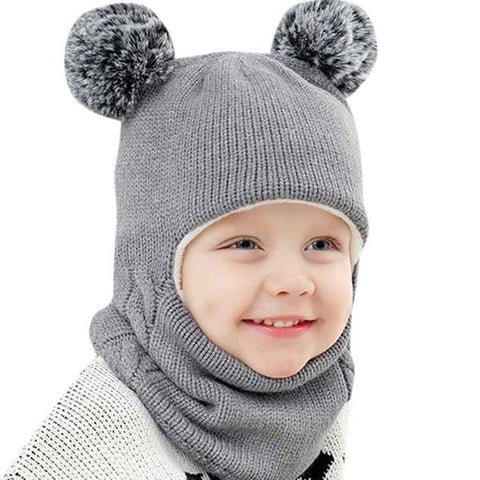 Image of Little Bumper Children Accessories Gray / United States Children Pom Pom Ball Winter Hat