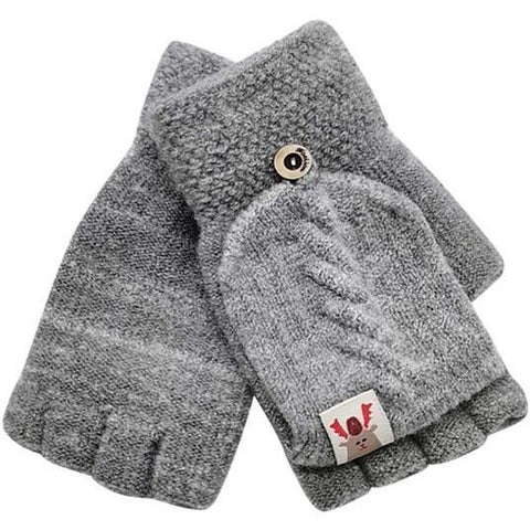 Image of Little Bumper Children Accessories GY / United States Knitted Convertible Flip Top Fingerless Gloves