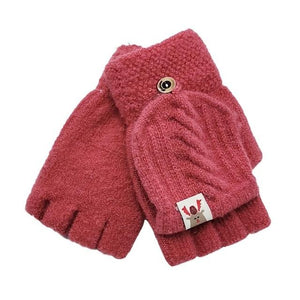 Little Bumper Children Accessories RD / United States Knitted Convertible Flip Top Fingerless Gloves
