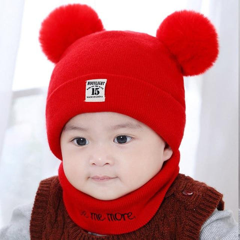 Image of Little Bumper Children Accessories Red  1 / United States Children Pom Pom Ball Winter Hat