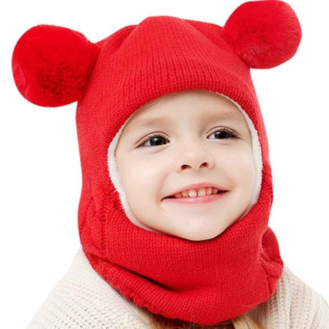 Image of Little Bumper Children Accessories Red / United States Children Pom Pom Ball Winter Hat