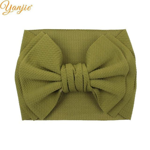 Image of Little Bumper Children Accessories Style A-army green Large Girls Double Layer Hair Bow Headband