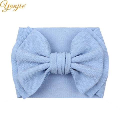 Image of Little Bumper Children Accessories Style A-blue Large Girls Double Layer Hair Bow Headband
