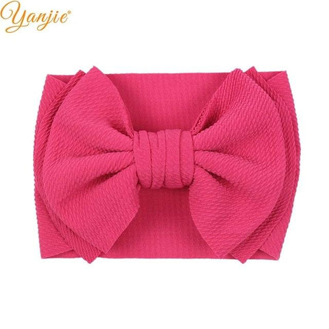Little Bumper Children Accessories Style A-hot pink Large Girls Double Layer Hair Bow Headband