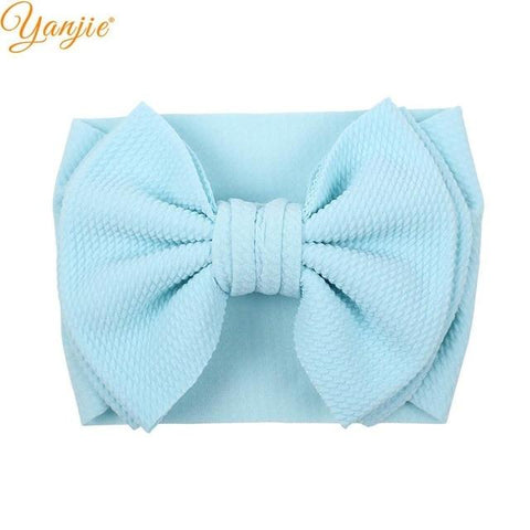Image of Little Bumper Children Accessories Style A-lt blue Large Girls Double Layer Hair Bow Headband