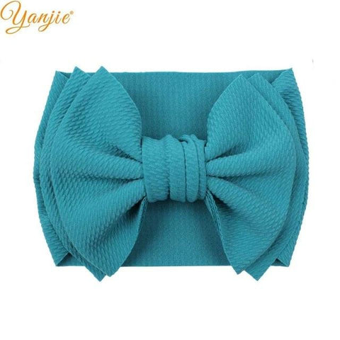 Image of Little Bumper Children Accessories Style A-lt peacock Large Girls Double Layer Hair Bow Headband
