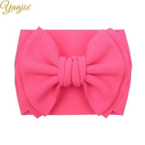 Image of Little Bumper Children Accessories Style A-neon pink Large Girls Double Layer Hair Bow Headband