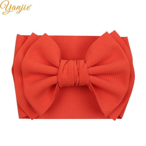 Image of Little Bumper Children Accessories Style A-orange Large Girls Double Layer Hair Bow Headband