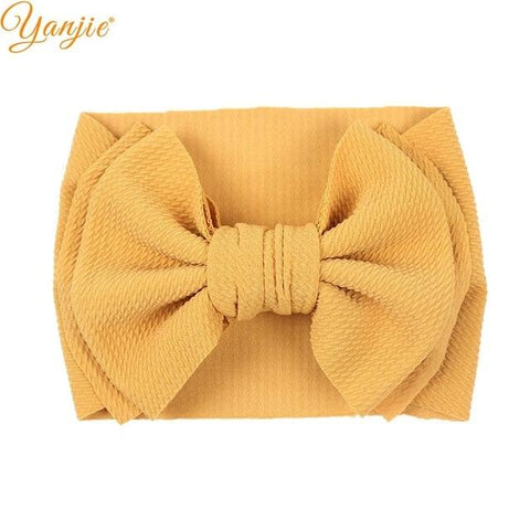 Image of Little Bumper Children Accessories Style A-yellow Large Girls Double Layer Hair Bow Headband