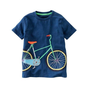 Little Bumper Children Clothes A1 / 5 / United States Short Sleeve Bicycle Print T-shirt
