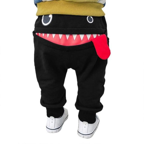 Image of Little Bumper Children Clothes Black / 12M / United States Shark Tongue Harem Pants for Kids