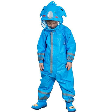 Image of Little Bumper Children Clothes Blue / 3T Kids Waterproof Rain Jumpsuit