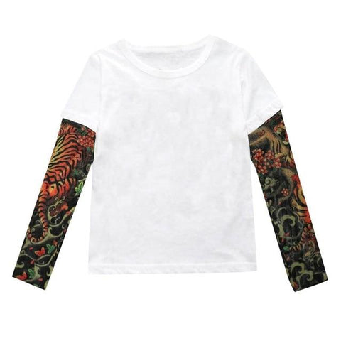 Image of Little Bumper Children Clothes C / 12-18 Months / United States Tattoo Printed Sleeve Floral T-shirt