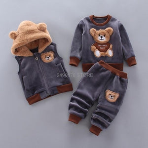 Little Bumper Children Clothes Coat + Sweatshirt + Pants 3Pcs