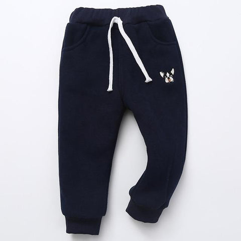 Image of Little Bumper Children Clothes dark blue Dog / 6T / United States Children Winter Thick Jogger Pants
