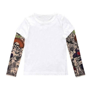 Little Bumper Children Clothes G / 5-6 Years / United States Tattoo Printed Sleeve Floral T-shirt