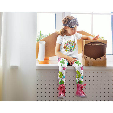 Image of Little Bumper Children Clothes Girls "Happy St. Patrick's Day" Short-Sleeve Toddler T-Shirt & Leggings Set