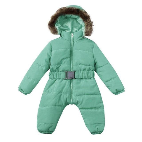 Image of Little Bumper Children Clothes Green / 6M / United States Overalls Long Sleeve Hooded Outerwear