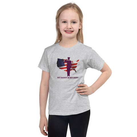 Image of Little Bumper Children Clothes Heather Grey / 2yrs Proud Daughter of a Veteran Girls T-shirt