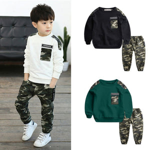 Little Bumper Children Clothes Letter Tracksuit Camouflage Pants Set