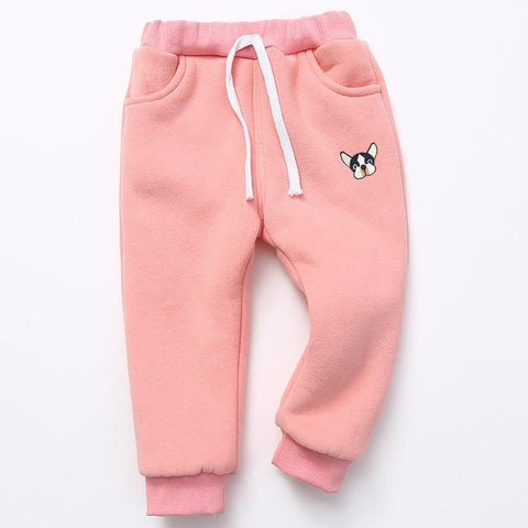 Image of Little Bumper Children Clothes Pink Dog / 4T / United States Children Winter Thick Jogger Pants