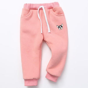 Little Bumper Children Clothes Pink Dog / 4T / United States Children Winter Thick Jogger Pants