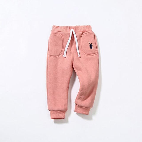 Image of Little Bumper Children Clothes Pink Rabbit / 4T / United States Children Winter Thick Jogger Pants