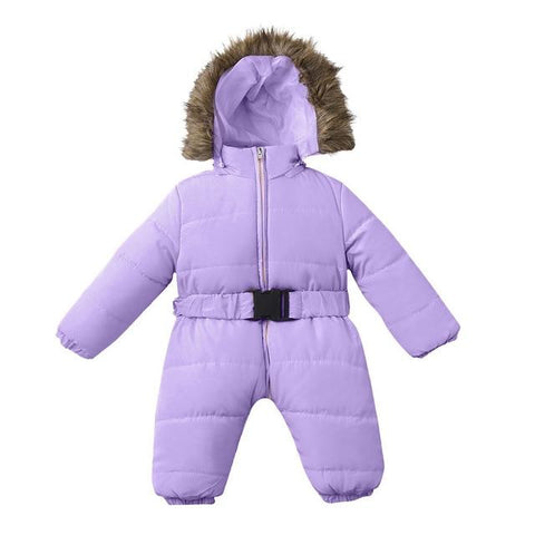 Image of Little Bumper Children Clothes Purple / 3M / United States Overalls Long Sleeve Hooded Outerwear