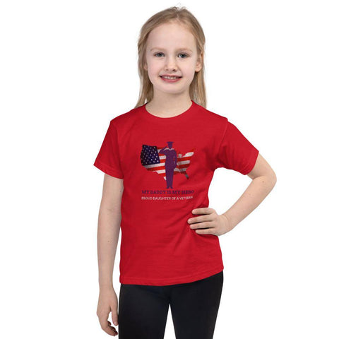 Image of Little Bumper Children Clothes Red / 2yrs Proud Daughter of a Veteran Girls T-shirt