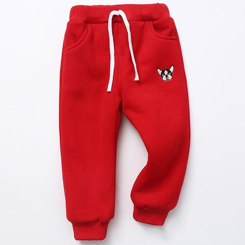 Image of Little Bumper Children Clothes Red Dog / 6T / United States Children Winter Thick Jogger Pants
