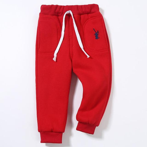 Image of Little Bumper Children Clothes Red Rabbit / 6T / United States Children Winter Thick Jogger Pants
