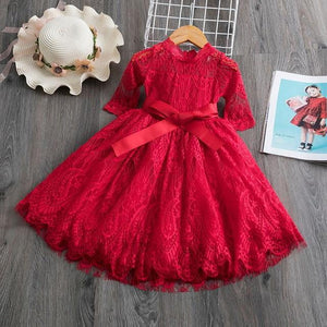 Little Bumper Children Clothes Style 3 Red / 3T Knitted Chiffon Girl Dress
