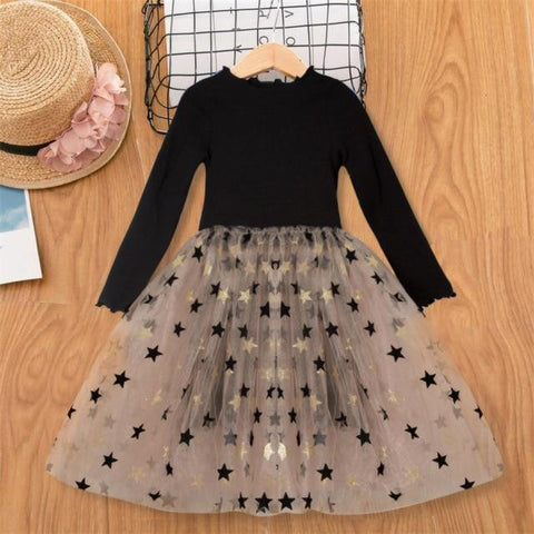 Image of Little Bumper Children Clothes Style 5 Black / 3T Knitted Chiffon Girl Dress