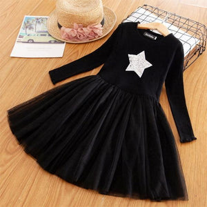 Little Bumper Children Clothes Style 6 Black / 6 Knitted Chiffon Girl Dress