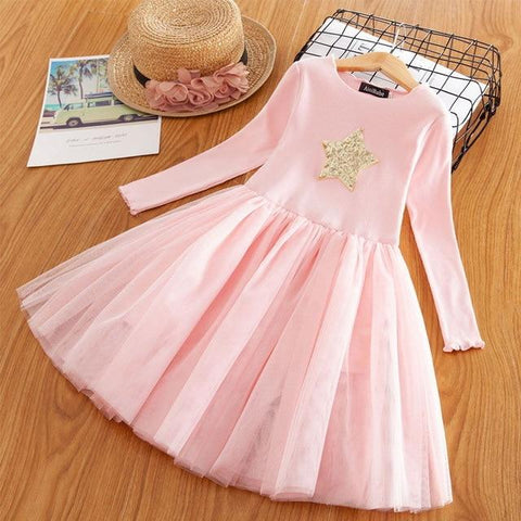 Image of Little Bumper Children Clothes Style 6 Pink / 8 Knitted Chiffon Girl Dress