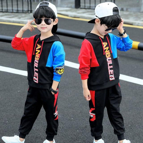 Image of Little Bumper Children Clothes TZ0714-red / 6 Boys Top and Pants Tracksuit Set